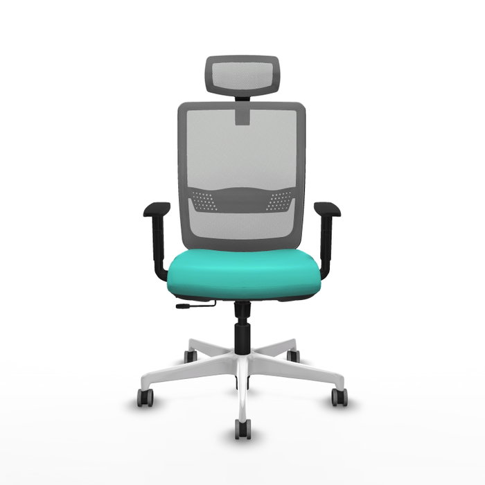 PIQUERAS Y CRESPO Silla de oficina Haches con mecanismo Sincro/Traslack Turquesa y Gris