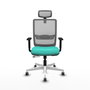 PIQUERAS Y CRESPO Silla de oficina Haches con mecanismo Sincro/Traslack Turquesa y Gris