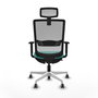 PIQUERAS Y CRESPO Silla de oficina Haches con mecanismo Sincro/Traslack Turquesa y Gris