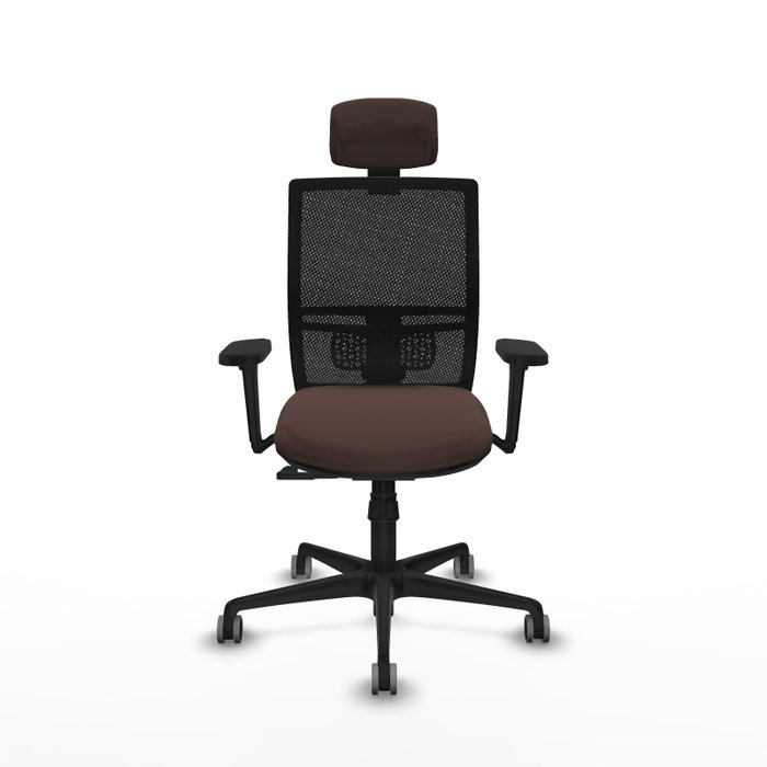 PIQUERAS Y CRESPO Silla de oficina Yunquera con mecanismo Sincro, Marrón oscuro y Negro PIQUERAS Y CRESPO Silla de oficina Yunquera con mecanismo Sincro, Marrón oscuro y Negro