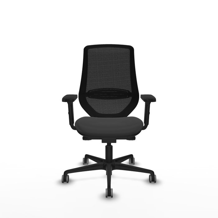 PIQUERAS Y CRESPO Silla de oficina Mardos con mecanismo Sincro/Traslack, Gris oscuro y Negro