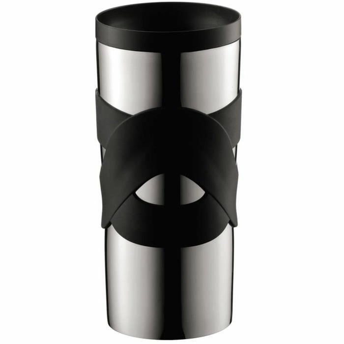 Bodum Taza térmica de viaje de acero inoxidable, 0,35 l, Negra Bodum Taza térmica de viaje de acero inoxidable, 0,35 l, Negra