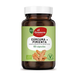 El Granero Integral Cúrcuma Pimienta Bio 60 Cápsulas 440 mg Pack 6 Unidades