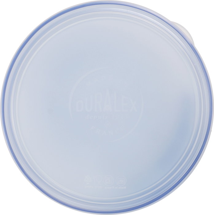Duralex Bowl 20.5 cm Apilable con Tapa Marine - Bol de Cristal Templado (4 Unidades)