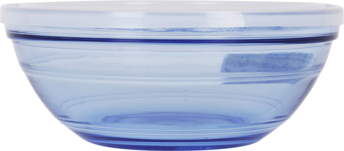 Duralex Bowl 20.5 cm Apilable con Tapa Marine - Bol de Cristal Templado (4 Unidades)