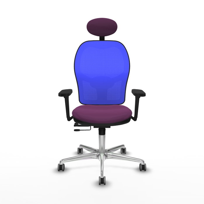 PIQUERAS Y CRESPO Silla de oficina Jorquera con mecanismo Sincro/Traslack, Morado y Azul