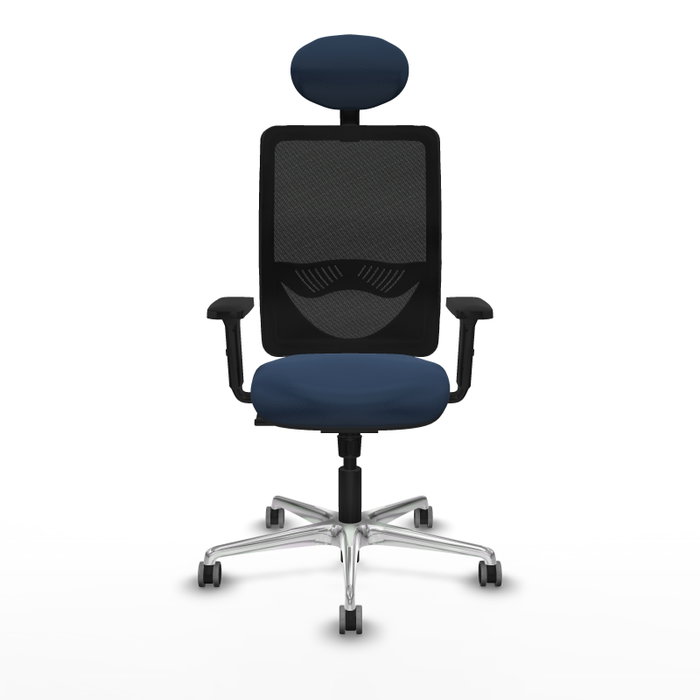 PIQUERAS Y CRESPO Silla de oficina Zulema con mecanismo Sincro, Azul marino y Negro