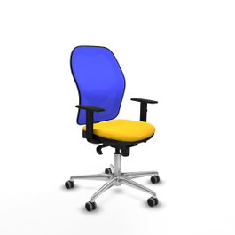 PIQUERAS Y CRESPO Silla de oficina Jorquera con mecanismo Sincro, Amarillo y Azul
