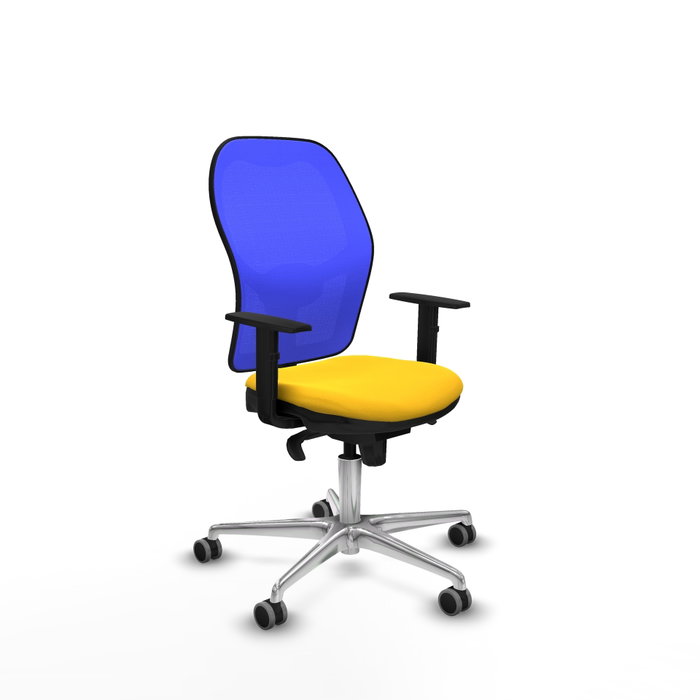 PIQUERAS Y CRESPO Silla de oficina Jorquera con mecanismo Sincro, Amarillo y Azul PIQUERAS Y CRESPO Silla de oficina Jorquera con mecanismo Sincro, Amarillo y Azul