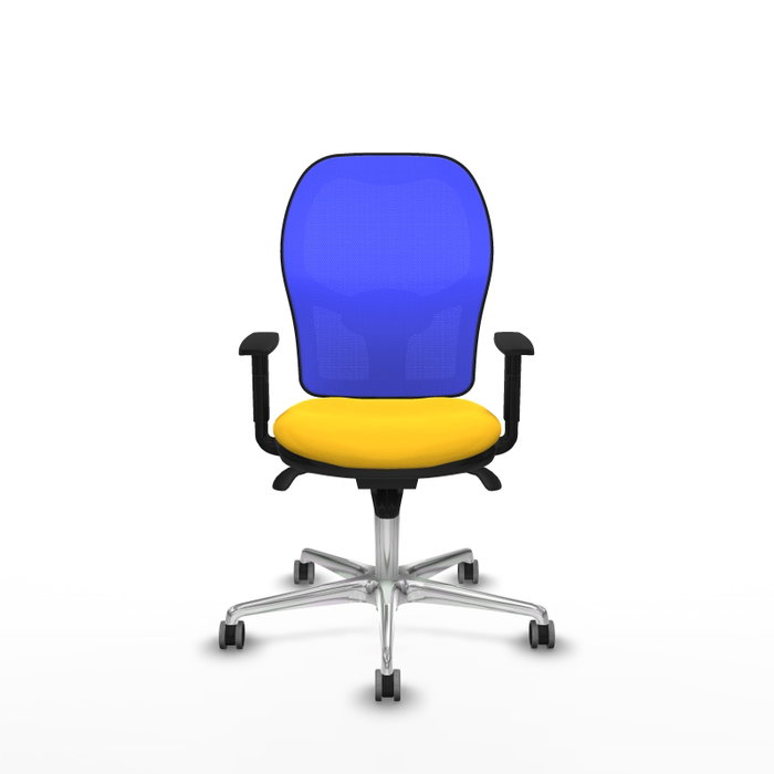 PIQUERAS Y CRESPO Silla de oficina Jorquera con mecanismo Sincro, Amarillo y Azul PIQUERAS Y CRESPO Silla de oficina Jorquera con mecanismo Sincro, Amarillo y Azul