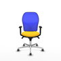 PIQUERAS Y CRESPO Silla de oficina Jorquera con mecanismo Sincro, Amarillo y Azul
