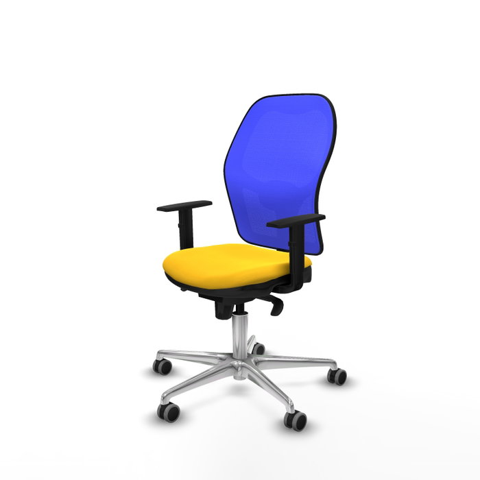 PIQUERAS Y CRESPO Silla de oficina Jorquera con mecanismo Sincro, Amarillo y Azul PIQUERAS Y CRESPO Silla de oficina Jorquera con mecanismo Sincro, Amarillo y Azul