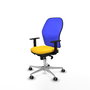 PIQUERAS Y CRESPO Silla de oficina Jorquera con mecanismo Sincro, Amarillo y Azul