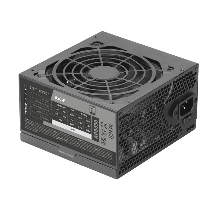 ANIMA APB650 Fuente de Alimentación 650W ATX, 80 Plus Bronze, PFC Activo, Ventilador 12cm, Negra