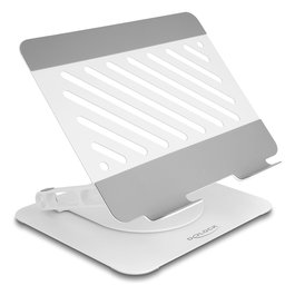 DeLOCK Soporte Ajustable para Tablet y Portátil 360 Grados - Aluminio, Plegable, Para Pantallas hasta 15.6 Pulgadas (39.6 cm)