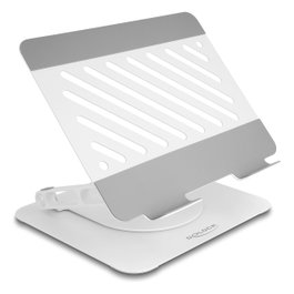 DeLOCK Soporte para Tablet y Portátil de Aluminio Ajustable 360° Gris Claro