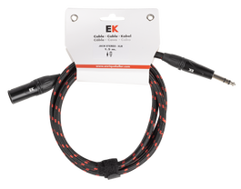 Ek Cable Audio Jack Estéreo a XLR Macho de Tela Trenzada 1,5 m