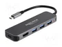 DeLOCK 64171 Concentrador USB de 3 puertos y salida HDMI 4K con USB Type-C y PD 85W