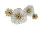DKD Home Decor Decoración de Pared Metal Flores Dorado y Blanco 93x8,3x54 cm