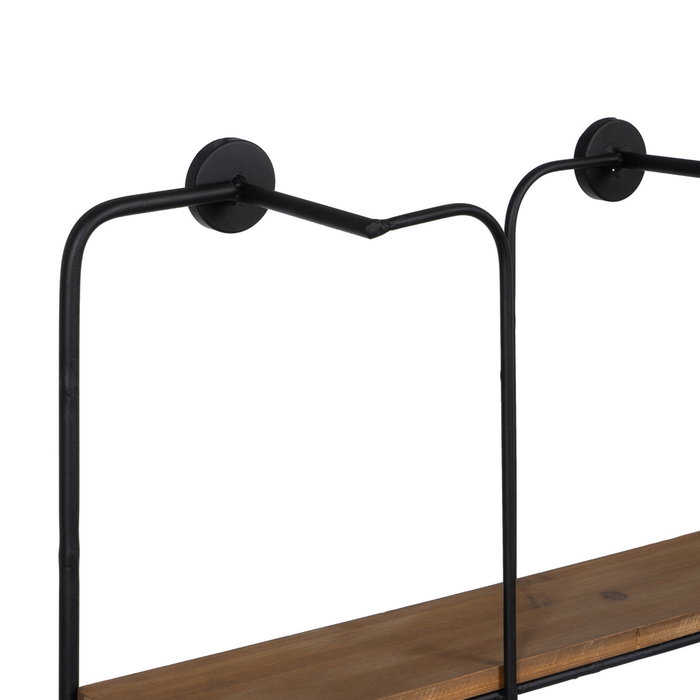 Estantería Negro-Marrón Metal Decoración 47,50 X 13 X 89 cm