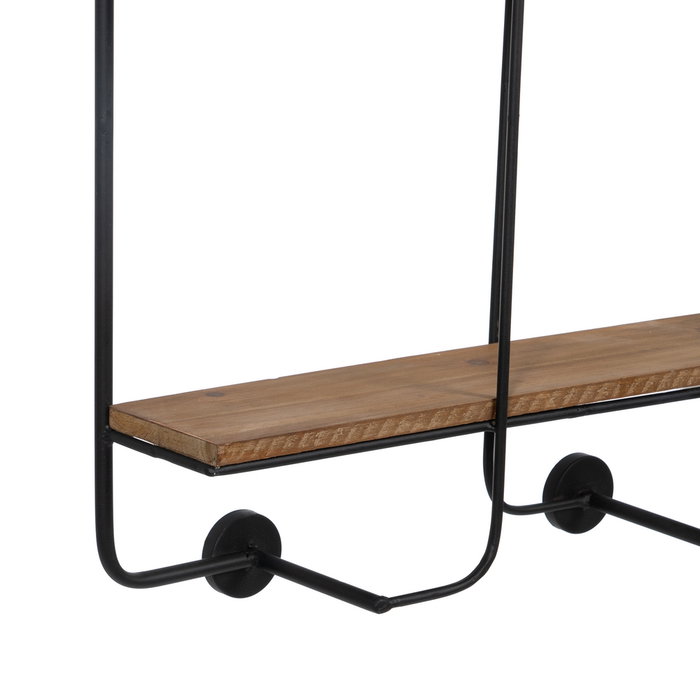 Estantería Negro-Marrón Metal Decoración 47,50 X 13 X 89 cm