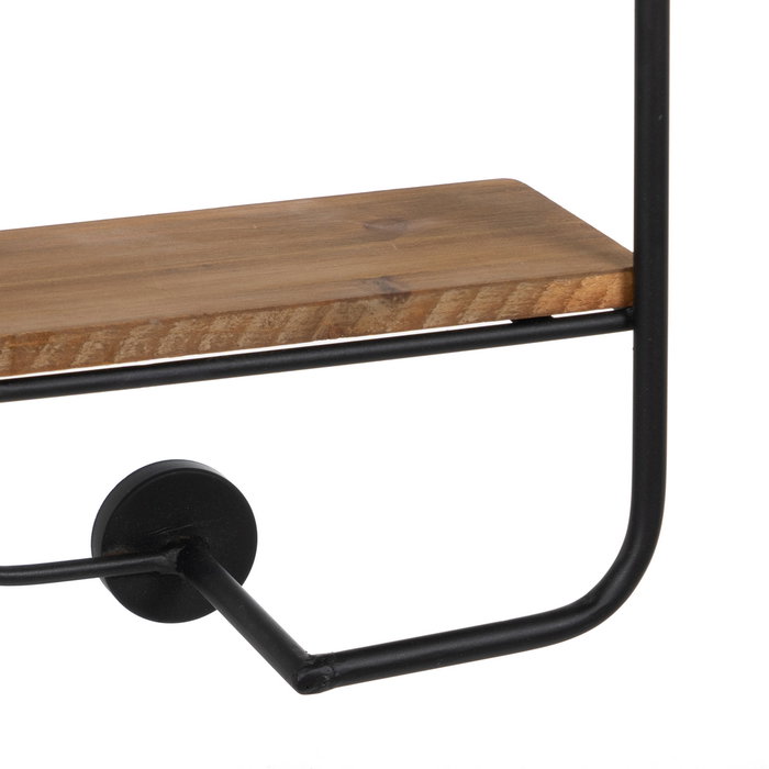 Estantería Negro-Marrón Metal Decoración 47,50 X 13 X 89 cm