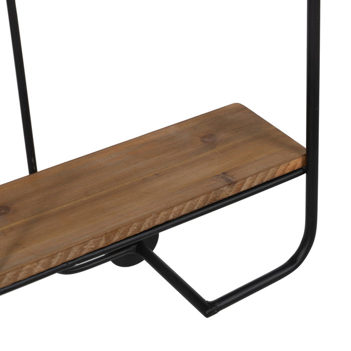 Estantería Negro-Marrón Metal Decoración 47,50 X 13 X 89 cm