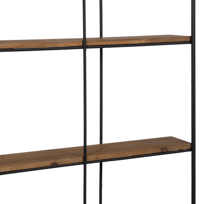 Estantería Negro-Marrón Metal Decoración 47,50 X 13 X 89 cm