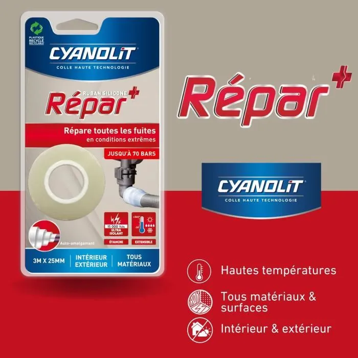 Cyanolit CYA3045203000744 Cinta de Silicona Autoadhesiva Impermeable Resistente a Temperaturas Extremas