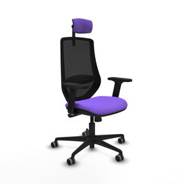 PIQUERAS Y CRESPO Silla de oficina Mardos con mecanismo Sincro, Lila y Negro