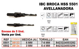 IBC Broca HSS finstock 5-502 3mm Avellanadora 5-4mm