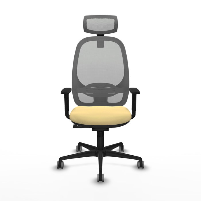 PIQUERAS Y CRESPO Silla de oficina Cilanco con mecanismo Sincro, Crema y Gris PIQUERAS Y CRESPO Silla de oficina Cilanco con mecanismo Sincro, Crema y Gris