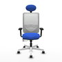 PIQUERAS Y CRESPO Silla de oficina Zulema Azul con respaldo de malla blanco