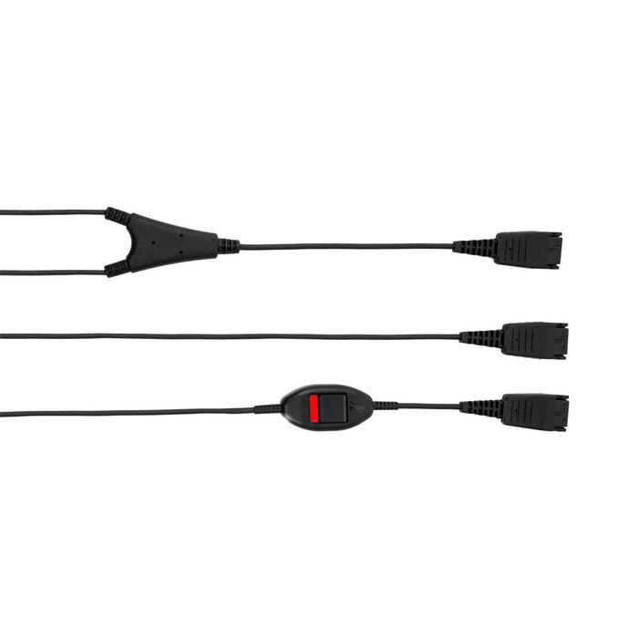 Jabra Cord SUPERVISOR con Mute para Supervisión de Auriculares Quick Disconnect - Permite Conexión de Dos Auriculares a un Cable Base