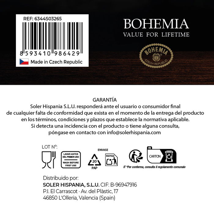 Bohemia Set 6 Copas Gran Vino "Clara" 650 cc (4 Cajas)
