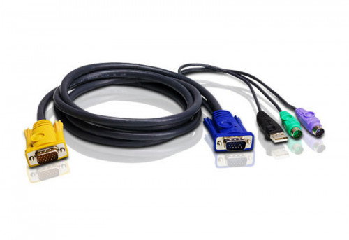 ATEN Cable KVM PS/2-USB 1.8 m Negro, KAB ATEN 2L-5302UP, VGA, HDB-15, 2 x PS/2, USB A, Compatible con CL5808N, CL5816N ATEN Cable KVM PS/2-USB 1.8 m Negro, KAB ATEN 2L-5302UP, VGA, HDB-15, 2 x PS/2, USB A, Compatible con CL5808N, CL5816N