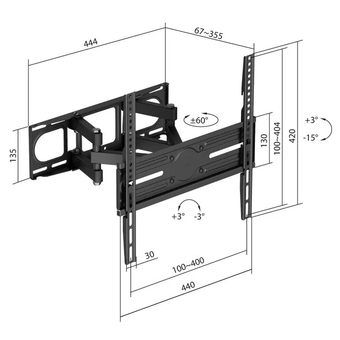 Iggual SPTV03-L Soporte de TV de Pared 32-75 pulg. 40kg Iggual SPTV03-L Soporte de TV de Pared 32-75 pulg. 40kg