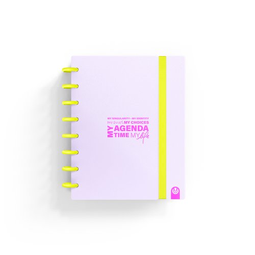 Carchivo Agenda de Discos Ingeniox Sin Fecha A5 Malva Pastel Neón