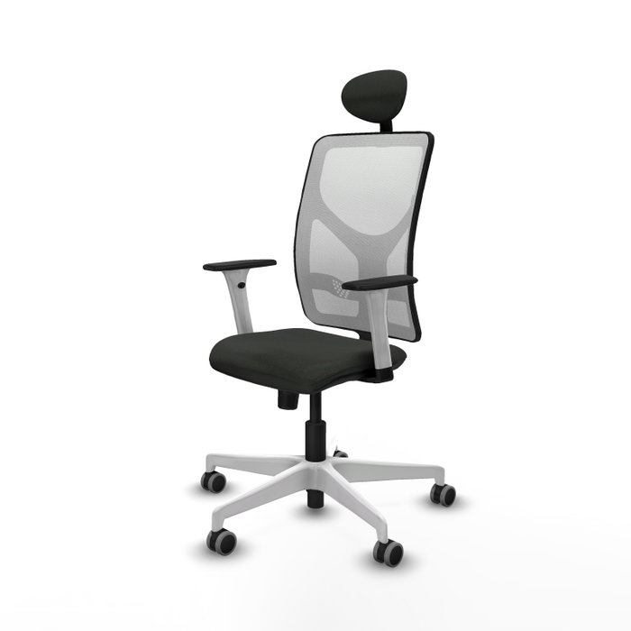 PIQUERAS Y CRESPO Silla de oficina Motilla con mecanismo Sincro, Negro y Blanco
