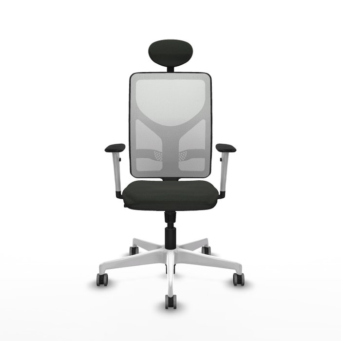 PIQUERAS Y CRESPO Silla de oficina Motilla con mecanismo Sincro, Negro y Blanco