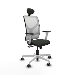 PIQUERAS Y CRESPO Silla de oficina Motilla con mecanismo Sincro, Negro y Blanco