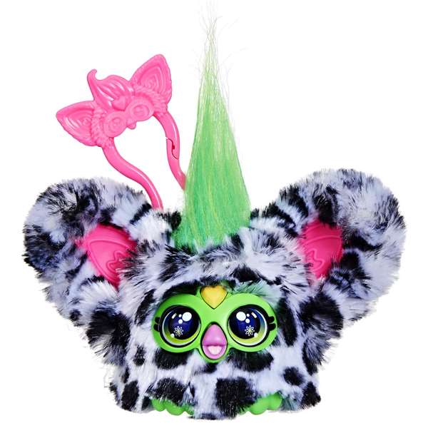 Hasbro Furby Furblets Chee-Chee - Figura Juguete Interactivo Electrónico de Colección para Niños con Sonidos en Idioma Furbish, Clip de Llavero, Incluye Pilas
