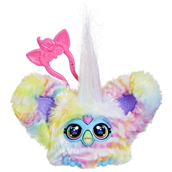 Hasbro Furby Furblets Chee-Chee - Figura Juguete Interactivo Electrónico de Colección para Niños con Sonidos en Idioma Furbish, Clip de Llavero, Incluye Pilas