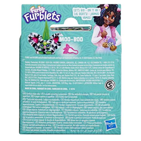 Hasbro Furby Furblets Chee-Chee - Figura Juguete Interactivo Electrónico de Colección para Niños con Sonidos en Idioma Furbish, Clip de Llavero, Incluye Pilas