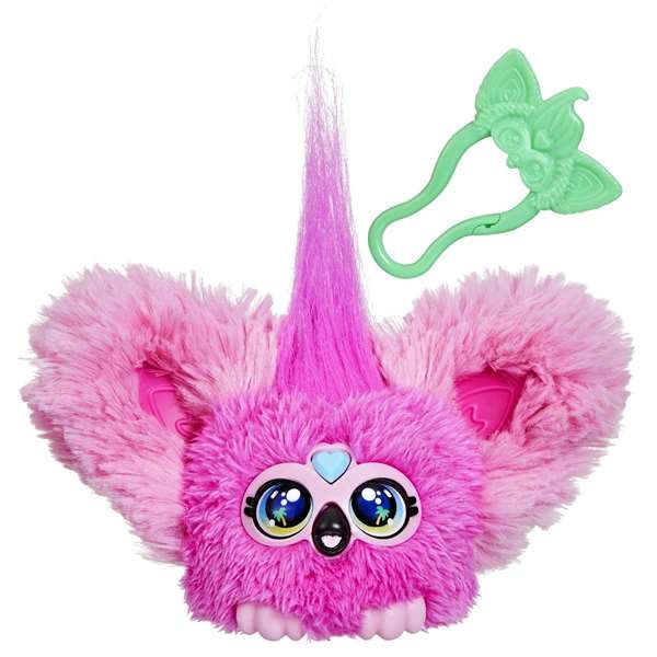 Hasbro Furby Furblets Chee-Chee - Figura Juguete Interactivo Electrónico de Colección para Niños con Sonidos en Idioma Furbish, Clip de Llavero, Incluye Pilas