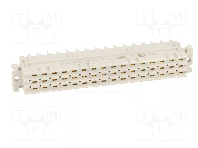 HARTING Conector DIN 41612 hembra de 48 pines, recto, THT HARTING Conector DIN 41612 hembra de 48 pines, recto, THT