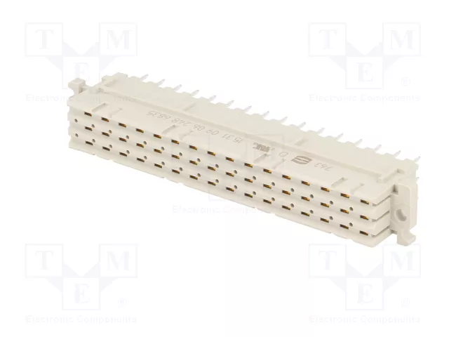 HARTING Conector DIN 41612 hembra de 48 pines, recto, THT HARTING Conector DIN 41612 hembra de 48 pines, recto, THT