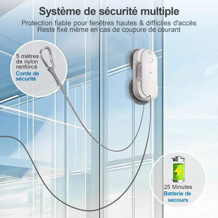 Hutt Robot Limpiacristales DDC56 con Doble Pulverizador de Agua y Sistema de Protección