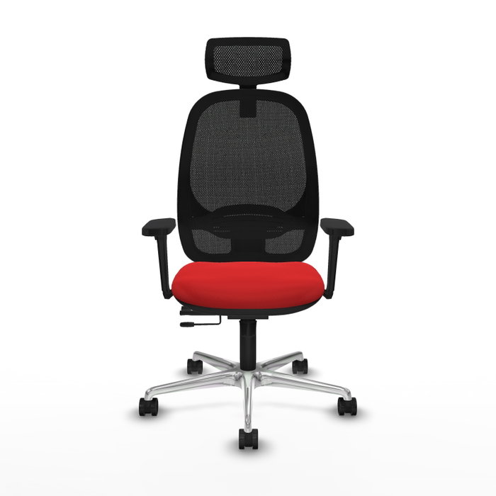 PIQUERAS Y CRESPO Silla de oficina Cilanco con mecanismo Sincro/Traslack, Rojo y Negro