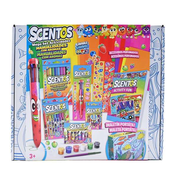 Scentos Mega Set Actividades con rotuladores, ceras y pinturas perfumadas